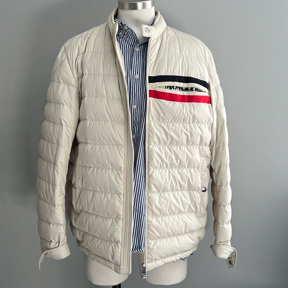 Off white / Cream lightweight down jacket by Moncler